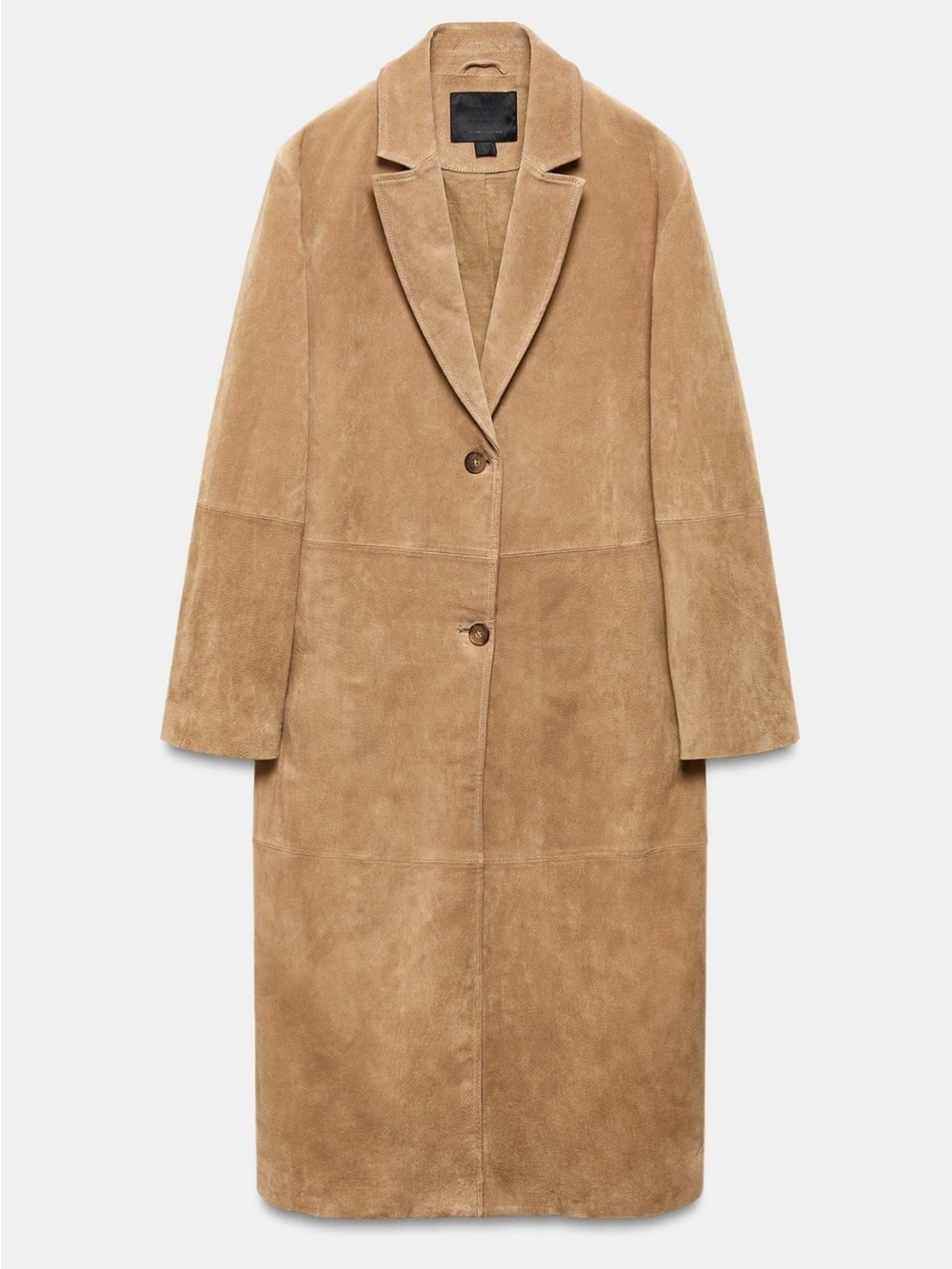 Zara ZW Collection Limited Edition 100% Suede Coat in Beige. Size XL.